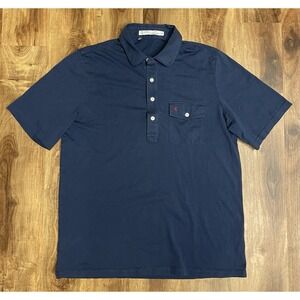 Criquet Performance Players Stretch Knit Short Sleeve Navy Blue Polo Men's M
